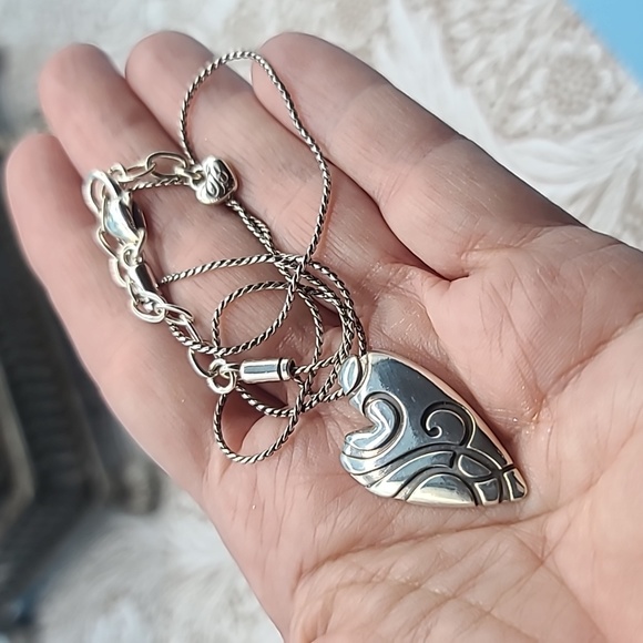 Brighton "Give It A Swirl" Modern Asymmetrical Heart Pendant โค๏ธ ๐ Retired! - Picture 8 of 10